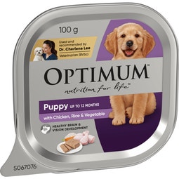 OPTIMUM Puppy Dog Food with Chicken Rice Vegetables Tray 100g image