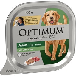 OPTIMUM Wet Dog Food Lamb & Rice 100g Tray image