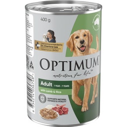 OPTIMUM Dog Food Lamb & Rice 400g Can image