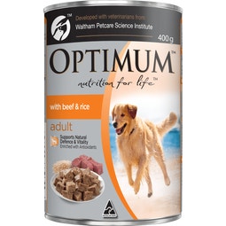 OPTIMUM Dog Food Beef & Rice 400g Can image