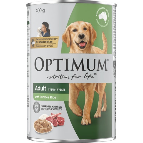 OPTIMUM Dog Food Lamb & Rice 400g Can image 1