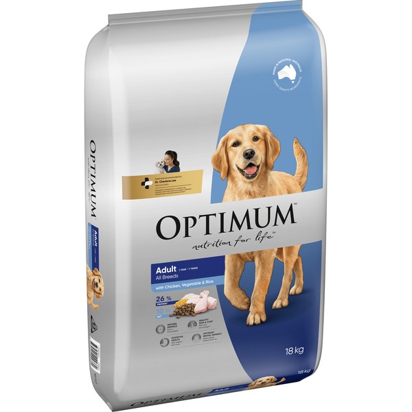OPTIMUM Adult Dry Dog Food with Chicken, Vegetables & Rice 18kg Bag image 1