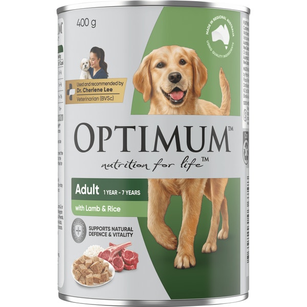 OPTIMUM Dog Food Lamb & Rice 400g Can image 2