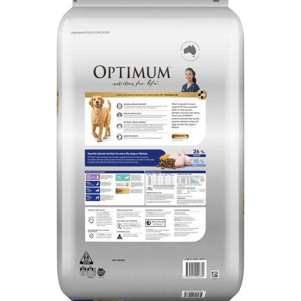 OPTIMUM Adult Dry Dog Food with Chicken, Vegetables & Rice 18kg Bag image 2
