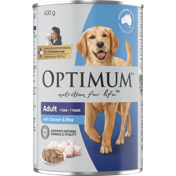 OPTIMUM Dog Food Chicken & Rice 400g Can image 2