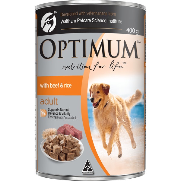 OPTIMUM Dog Food Beef & Rice 400g Can image 1